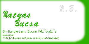 matyas bucsa business card